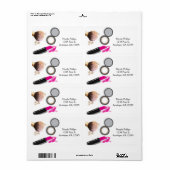Makeup Beauty White Glam Chic Shipping Labels (Full Sheet)