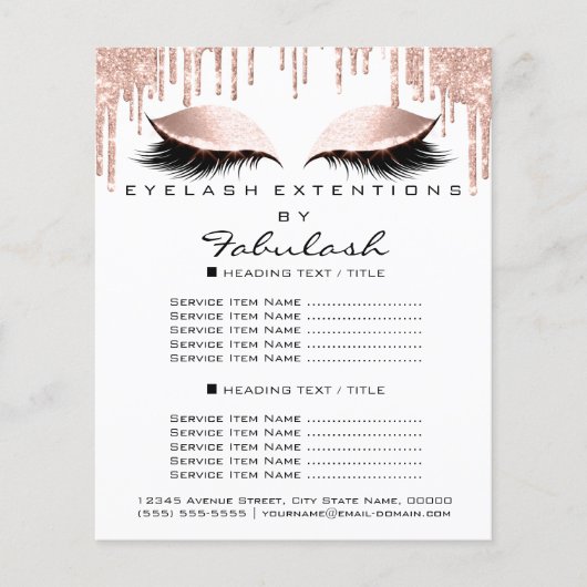 Makeup Beauty White roze Glitter Flyer Spark Blue (Voorkant)