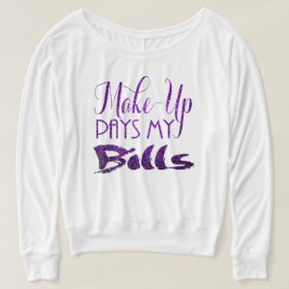 Makeup betaalt mijn Bills Paars Glitter T-shirt