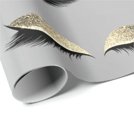 Makeup Blush Eye Beauty Silver Gold Glitter Lashes Cadeaupapier