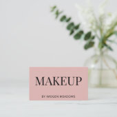 Makeup Bold Typography Dusty Pink Stijlvol Visitekaartje (Staand voorkant)
