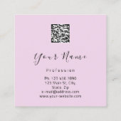 Makeup Boutique Pink Lips Lash QR Code Vierkante Visitekaartje (Achterkant)