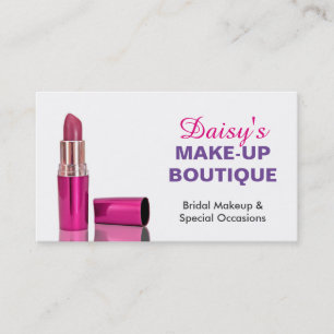 Makeup Boutique Salon Stylish Pink Paarse Lipstick Visitekaartje