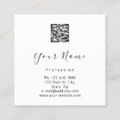 Makeup Boutique White Kiss Paars Lips Lash QRCode Vierkante Visitekaartje (Achterkant)