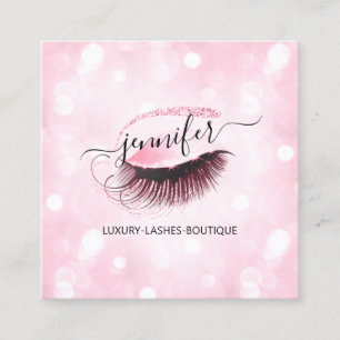 Makeup breekt Logo Roze Eyelash QR Code Vierkante Visitekaartje