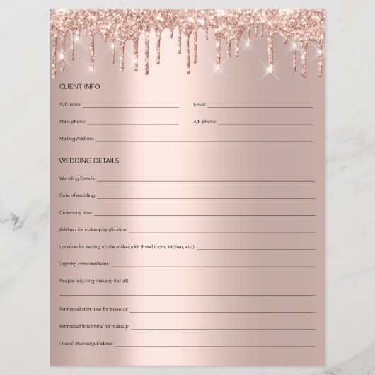 Makeup Bridal Consulting Form Roos Drift Glitter Flyer (Achterkant)