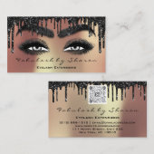 Makeup Brow Eyelash Extension QR Code Drift Roos Visitekaartje (Voorkant / Achterkant)