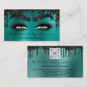 Makeup Brow Eyelash Extension QR Code Drivers Blau Visitekaartje (Voorkant / Achterkant)