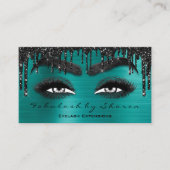Makeup Brow Eyelash Extension QR Code Drivers Blau Visitekaartje (Voorkant)