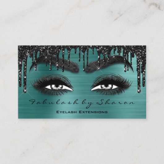 Makeup Brow Eyelash Extension QR Code Drivers Blau Visitekaartje (Voorkant)