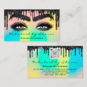 Makeup Brow Eyelash Extension QR Code Drivers Holo Visitekaartje (Voorkant / Achterkant)