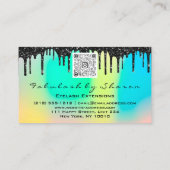 Makeup Brow Eyelash Extension QR Code Drivers Holo Visitekaartje (Achterkant)