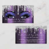 Makeup Brow Eyelash Grey Silver Blue Paarse Driver Visitekaartje (Voorkant / Achterkant)