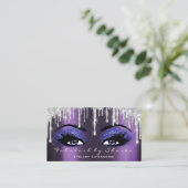 Makeup Brow Eyelash Grey Silver Blue Paarse Driver Visitekaartje (Staand voorkant)