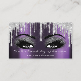 Makeup Brow Eyelash Grey Silver Glitte Paars Drip Visitekaartje