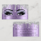 Makeup Brow Eyelash Grey Silver Paarse Drives Visitekaartje (Voorkant / Achterkant)
