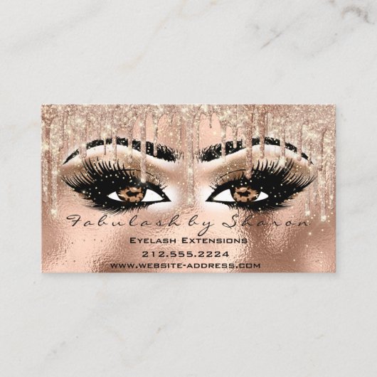Makeup Brown Eyebrow Lashes Drip Aftercare Visitekaartje (Voorkant)