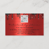 Makeup Brows Eyelashes Extension Red Black Drip QR Visitekaartje (Achterkant)