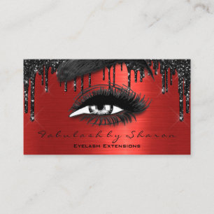 Makeup Brows Eyelashes Extension Red Black Drip QR Visitekaartje