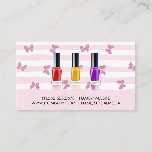 Makeup Brushes en Nail Pools Visitekaartje (Achterkant)