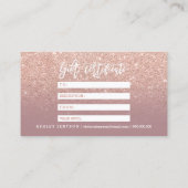 Makeup certificaattypografie stoffig roos goud kortingskaartje (Achterkant)