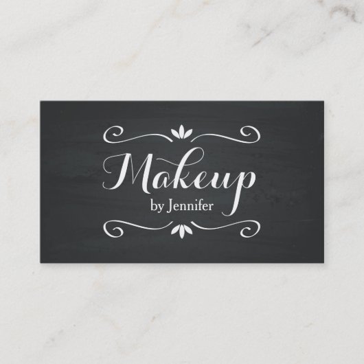 Makeup Chalkboard Black Visitekaartje (Voorkant)