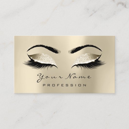 Makeup Champaigne Lashes Marble Appointment Card Afsprakenkaartje (Voorkant)