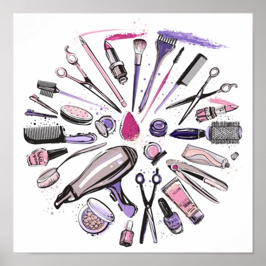 Makeup Circle Design Poster (Voorkant)