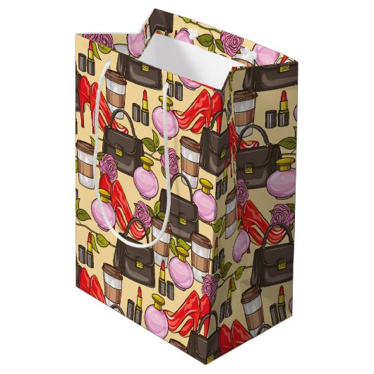 Makeup Coffee Style Beauty Gift-tas Medium Cadeauzakje (Achterkant Gekanteld)