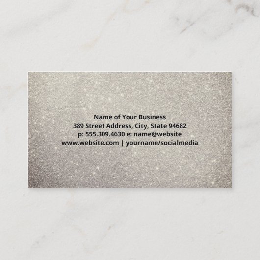 Makeup Compact | Glitter-achtergrond Visitekaartje (Achterkant)