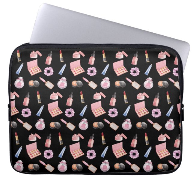 Makeup Cosmetics Beauty Pattern Cosmetology Laptop Sleeve (Voorkant)