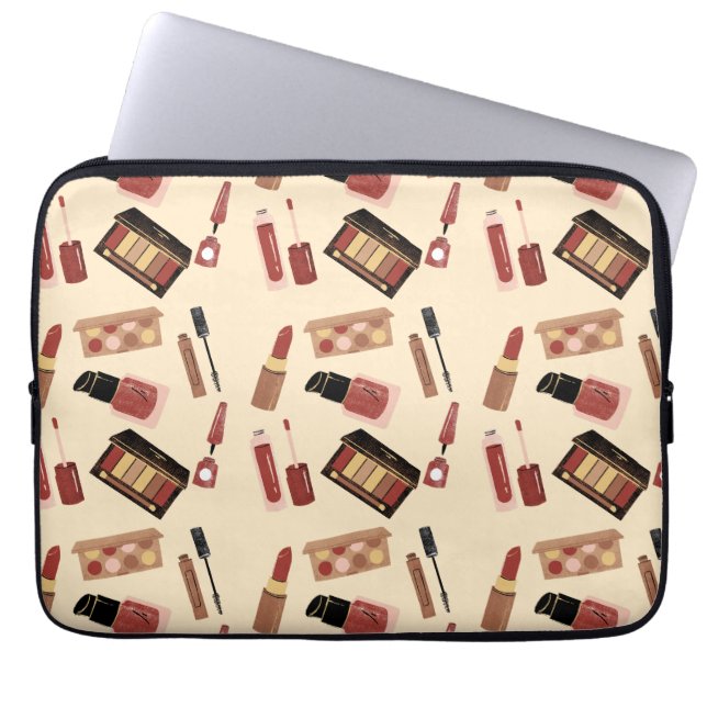 Makeup Cosmetics Beauty Pattern Cosmetology Laptop Sleeve (Voorkant)
