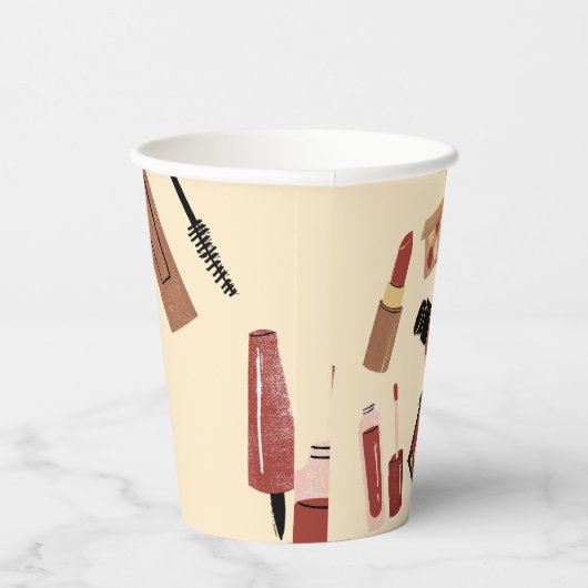 Makeup Cosmetics Beauty Pattern Cosmetology Papieren Bekers (Rechts)