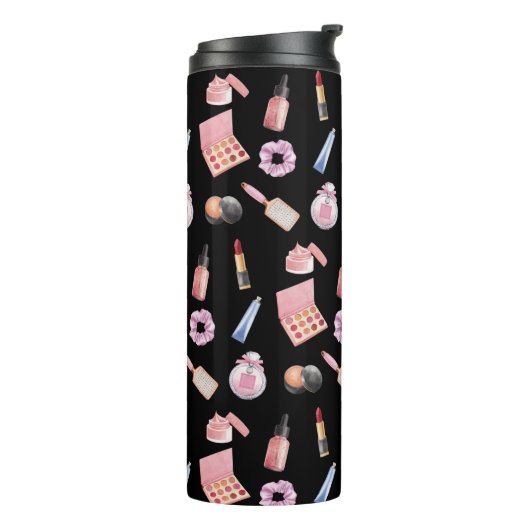 Makeup Cosmetics Beauty Pattern Cosmetology Thermosbeker (Gedraaid links)