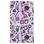 Makeup Cosmetics Illustrated Pink Pattern Klein Cadeauzakje (Achterkant)