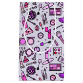 Makeup Cosmetics Illustrated Pink Pattern Klein Cadeauzakje (Voorkant)