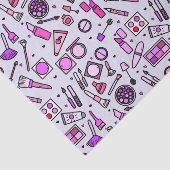 Makeup Cosmetics Illustrated Pink Pattern Tissuepapier (Detail)