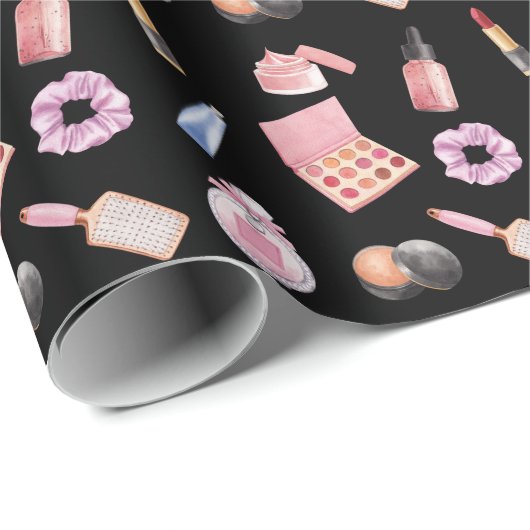 Makeup Cosmetics Pattern Cosmetology Cadeaupapier (Rol Hoek)