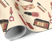 Makeup Cosmetics Pattern Cosmetology Cadeaupapier (Rol Hoek)