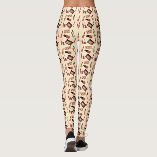 Makeup Cosmetics Pattern Trendy Cosmetology Leggings (Achterkant)