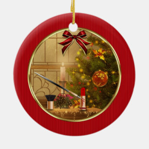 Makeup Cosmetics Red Kerstfeestay Ornament