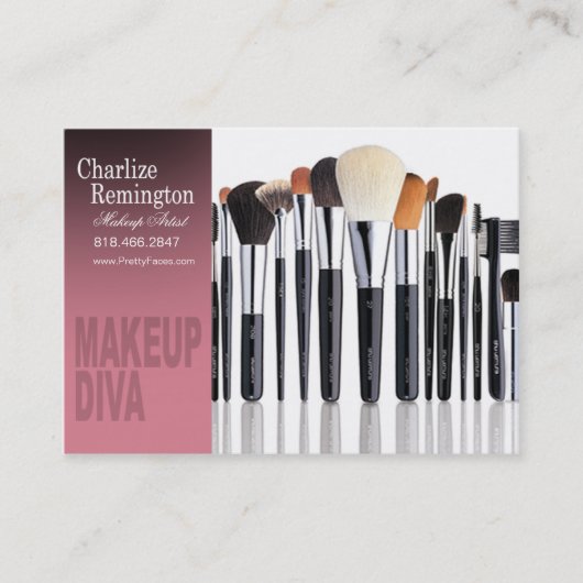 Makeup Diva Brushes - Cosmetoloog Makeup Artist Visitekaartje (Voorkant)