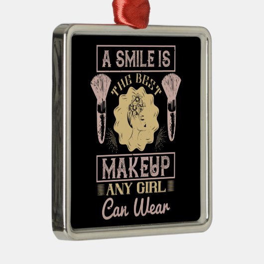 Makeup - een glimlach is de beste make-up metalen ornament (Rechts)