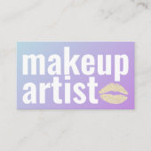 Makeup Elegant blauw Paarse gradiënt Glitter Licht Visitekaartje (Voorkant)