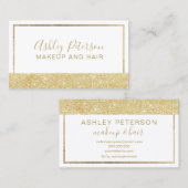 Makeup elegant chic gold glitter geometric lijst visitekaartje (Voorkant / Achterkant)
