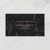 Makeup elegant faux roos Gold script zwarte marmer Visitekaartje (Achterkant)