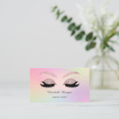 Makeup Elegant Glitter Faux Lashes Holographic Visitekaartje (Staand voorkant)