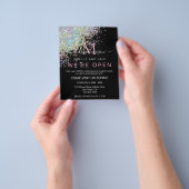 Makeup Elegant Holographic Roos Gold Glitter Black Flyer (Hand)