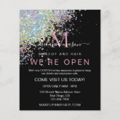 Makeup Elegant Holographic Roos Gold Glitter Black Flyer (Achterkant)