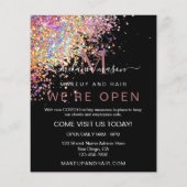 Makeup Elegant Holographic Roos Gold Glitter Black Flyer (Achterkant)